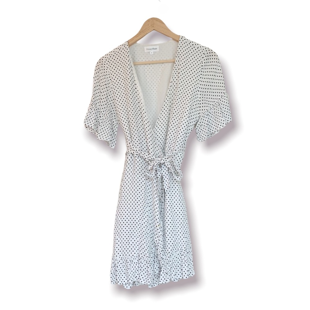 Privacy Please June Dot Mini Wrap Dress M Flawed